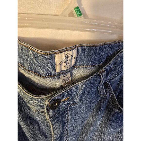St Johns Bay Stretch Capri Cropped Jeans Womens Plus Size 16W 1X 16 - Picture 3 of 3